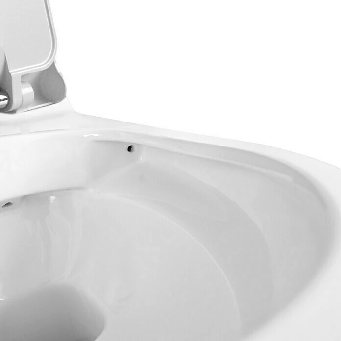 BAUHAUS Wand-Dusch-WC Mineral Spülrandlos, Ohne Spezialglasur, Spülform: Tief, WC Abgang: Waagerecht, Weiß 8 BAUHAUS Wand-Dusch-WC Mineral Spülrandlos, Ohne Spezialglasur, Spülform: Tief, WC Abgang: Waagerecht, Weiß – Bild 6