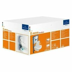 BAUHAUS Villeroy & Boch O.novo Wand-WC-Set Spülrandlos, Ohne Spezialglasur, Spülform: Tief, WC Abgang: Waagerecht, Betätigungsplatte Weiß