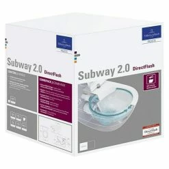 BAUHAUS Villeroy & Boch Subway 2.0 Wand-WC-Set Spülrandlos, Mit Schmutzabweisender Glasur, Spülform: Tief, WC Abgang: Waagerecht, Weiß