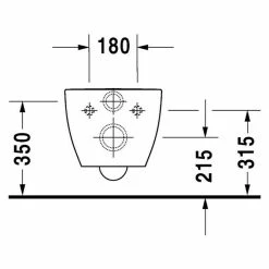 BAUHAUS Duravit Happy D.2 Wand-WC Typ 1 Spülrandlos, Ohne Spezialglasur, Spülform: Tief, WC Abgang: Waagerecht, Weiß -Bauhaus Geschäft 12 4040