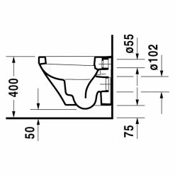 BAUHAUS Duravit DuraStyle Wand-WC Compact Mit Spülrand, Mit Schmutzabweisender Glasur, Spülform: Tief, WC Abgang: Waagerecht, Weiß -Bauhaus Geschäft 12 4043