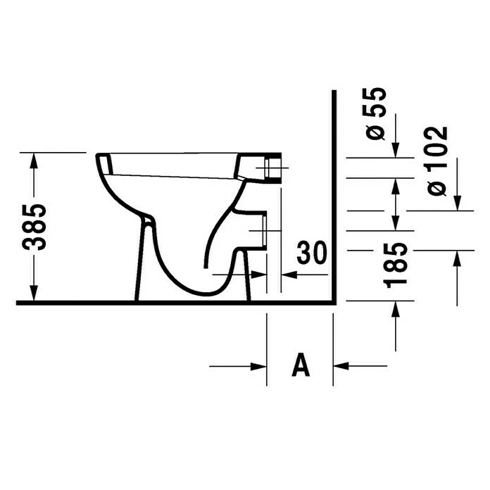 BAUHAUS Duravit D-Code Stand-WC Mit Spülrand, Ohne Spezialglasur, Spülform: Tief, WC Abgang: Waagerecht, Weiß 5 BAUHAUS Duravit D-Code Stand-WC Mit Spülrand, Ohne Spezialglasur, Spülform: Tief, WC Abgang: Waagerecht, Weiß – Bild 3