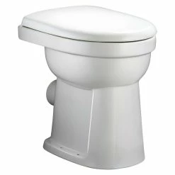 BAUHAUS Geberit Renova Nr. 1 Comfort Stand-WC Typ 1 Mit Spülrand, Mit Schmutzabweisender Glasur, Spülform: Flach, WC Abgang: Waagerecht, Weiß
