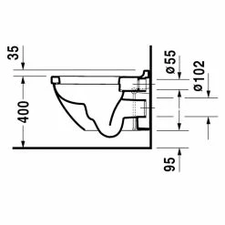 BAUHAUS Duravit Starck 3 Wand-WC Typ 1 Mit Spülrand, Ohne Spezialglasur, Spülform: Tief, WC Abgang: Waagerecht, Weiß -Bauhaus Geschäft 12 4111