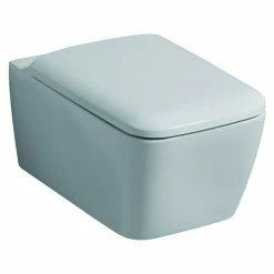 BAUHAUS Geberit ICon Wand-WC Square Spülrandlos, Ohne Spezialglasur, Spülform: Tief, WC Abgang: Waagerecht, Weiß