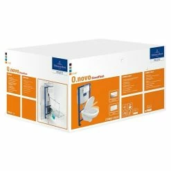 BAUHAUS Villeroy & Boch O.novo Wand-WC-Set Spülrandlos, Ohne Spezialglasur, Spülform: Tief, WC Abgang: Waagerecht, Betätigungsplatte Chrom