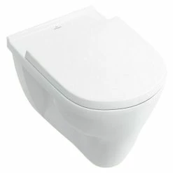 BAUHAUS Villeroy & Boch O.novo Wand-WC Mit Spülrand, Mit Schmutzabweisender Glasur, Spülform: Flach, WC Abgang: Waagerecht, Weiß