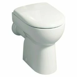 BAUHAUS Geberit Renova Nr. 1 Stand-WC Mit Spülrand, Ohne Spezialglasur, Spülform: Flach, WC Abgang: Waagerecht, Weiß