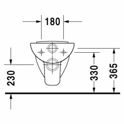 BAUHAUS Duravit D-Code Wand-WC Mit Spülrand, Ohne Spezialglasur, Spülform: Flach, WC Abgang: Waagerecht, Weiß -Bauhaus Geschäft 12 4236