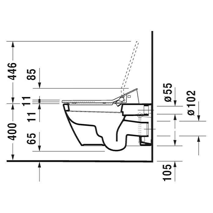 BAUHAUS Duravit Starck 2 Wand-WC Mit Spülrand, Ohne Spezialglasur, Spülform: Tief, WC Abgang: Waagerecht, Weiß 5 BAUHAUS Duravit Starck 2 Wand-WC Mit Spülrand, Ohne Spezialglasur, Spülform: Tief, WC Abgang: Waagerecht, Weiß – Bild 3