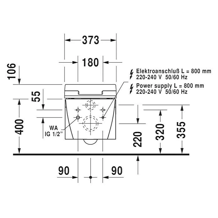 BAUHAUS Duravit Starck 2 Wand-WC Mit Spülrand, Ohne Spezialglasur, Spülform: Tief, WC Abgang: Waagerecht, Weiß 8 BAUHAUS Duravit Starck 2 Wand-WC Mit Spülrand, Ohne Spezialglasur, Spülform: Tief, WC Abgang: Waagerecht, Weiß – Bild 6