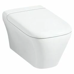 BAUHAUS Geberit MyDay Wand-WC Spülrandlos, Mit Schmutzabweisender Glasur, Spülform: Tief, WC Abgang: Waagerecht, Weiß