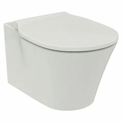 BAUHAUS Ideal Standard Connect Air Spülrandloses Wand-WC-Set AquaBlade Spülrandlos, Ohne Spezialglasur, Spülform: Tief, WC Abgang: Waagerecht, Weiß