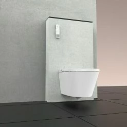 BAUHAUS Camargue Wand-Dusch-WC-Set Moderno E-Clean Spülrandlos, Mit Schmutzabweisender Glasur, Spülform: Tief, WC Abgang: Waagerecht, Weiß -Bauhaus Geschäft 12 4331