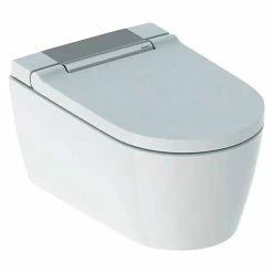 BAUHAUS Geberit Wand-Dusch-WC-Set AquaClean Sela Spülrandlos, Mit Schmutzabweisender Glasur, Spülform: Tief, WC Abgang: Waagerecht, Weiß