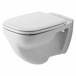 BAUHAUS Duravit D-Code Wand-WC Mit Spülrand, Mit Antibakterieller Glasur, Spülform: Flach, WC Abgang: Waagerecht, Weiß