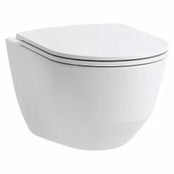 BAUHAUS Laufen Pro Wand-WC Compact Spülrandlos, Ohne Spezialglasur, Spülform: Tief, WC Abgang: Waagerecht, Weiß