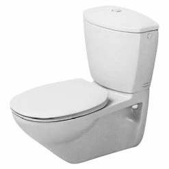 BAUHAUS Duravit Duraplus Wand-WC-Kombination Practica-Cascade Mit Spülrand, Ohne Spezialglasur, Spülform: Tief, WC Abgang: Waagerecht, Weiß