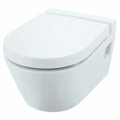 BAUHAUS Camargue Empire Wand-WC Mit Spülrand, Ohne Spezialglasur, Spülform: Tief, WC Abgang: Waagerecht, Weiß