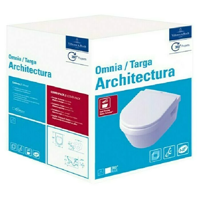 BAUHAUS Villeroy & Boch Architectura Wand-WC-Set Typ 1 Spülrandlos, Mit Schmutzabweisender Glasur, Spülform: Tief, WC Abgang: Waagerecht, Weiß 4 BAUHAUS Villeroy & Boch Architectura Wand-WC-Set Typ 1 Spülrandlos, Mit Schmutzabweisender Glasur, Spülform: Tief, WC Abgang: Waagerecht, Weiß – Bild 2