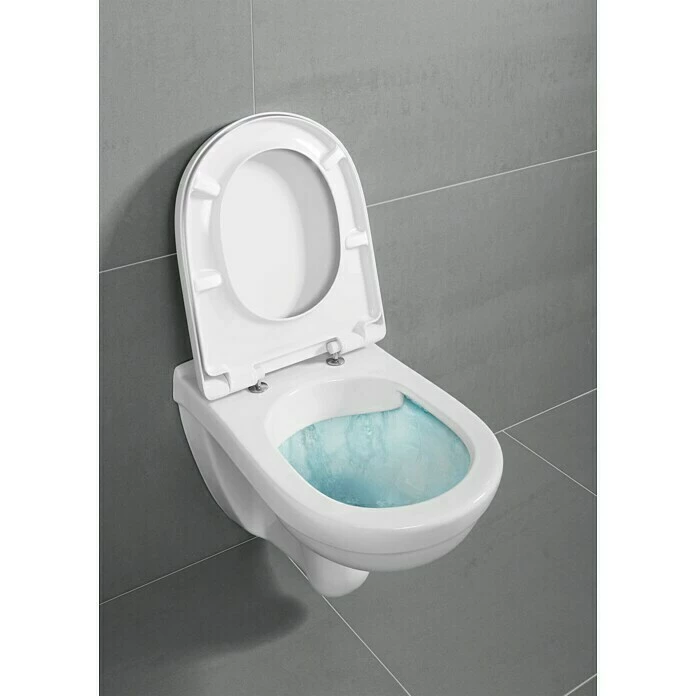 BAUHAUS Villeroy & Boch Wand-WC-Set Targa Style Spülrandlos, Ohne Spezialglasur, Spülform: Tief, WC Abgang: Waagerecht, Weiß 4 BAUHAUS Villeroy & Boch Wand-WC-Set Targa Style Spülrandlos, Ohne Spezialglasur, Spülform: Tief, WC Abgang: Waagerecht, Weiß – Bild 2