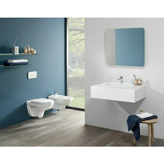 BAUHAUS Villeroy & Boch Wand-WC-Set Targa Style Spülrandlos, Ohne Spezialglasur, Spülform: Tief, WC Abgang: Waagerecht, Weiß 5 BAUHAUS Villeroy & Boch Wand-WC-Set Targa Style Spülrandlos, Ohne Spezialglasur, Spülform: Tief, WC Abgang: Waagerecht, Weiß – Bild 3