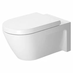 BAUHAUS Duravit Starck 2 Wand-WC Typ 2 Mit Spülrand, Mit Schmutzabweisender Glasur, Spülform: Tief, WC Abgang: Waagerecht, Weiß