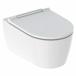 BAUHAUS Geberit Wand-WC-Set ONE Spülrandlos, Mit Schmutzabweisender Glasur, Spülform: Tief, WC Abgang: Waagerecht, Weiß