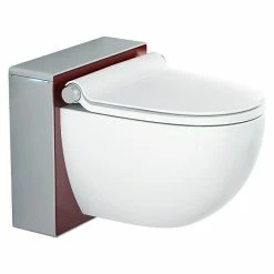 BAUHAUS Grohe Wand-Dusch-WC-Set Sensia Mit Spülrand, Mit Schmutzabweisender Glasur, Waagerecht, Weiß/Rot