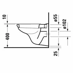 BAUHAUS Duravit D-Code Wand-WC Basic Mit Spülrand, Mit Schmutzabweisender Glasur, Spülform: Tief, WC Abgang: Waagerecht, Weiß -Bauhaus Geschäft 12 4574