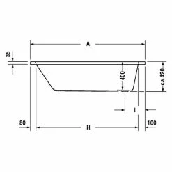 BAUHAUS Duravit D-Code Badewanne 160 X 70 Cm, Ablauf: Fußende, Sanitäracryl, Weiß -Bauhaus Geschäft 12 512