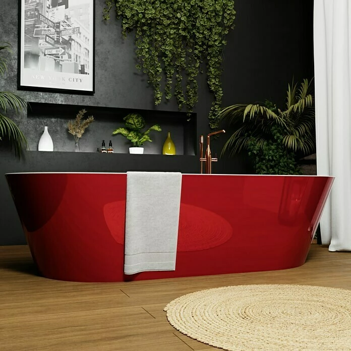 BAUHAUS Camargue Freistehende Badewanne Torino L X B: 170 X 80 Cm, 268 L, Sanitäracryl, Rot/Weiß 8 BAUHAUS Camargue Freistehende Badewanne Torino L X B: 170 X 80 Cm, 268 L, Sanitäracryl, Rot/Weiß – Bild 6
