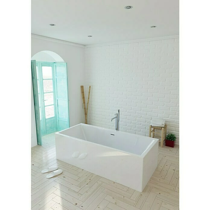 BAUHAUS Camargue Freistehende Badewanne Torino Cube L X B: 180 X 80 Cm, Sanitäracryl, Weiß 3 BAUHAUS Camargue Freistehende Badewanne Torino Cube L X B: 180 X 80 Cm, Sanitäracryl, Weiß