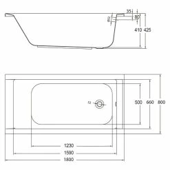 BAUHAUS Ottofond Badewanne Filo 180 X 80 Cm, Sanitäracryl, Weiß -Bauhaus Geschäft 12 645