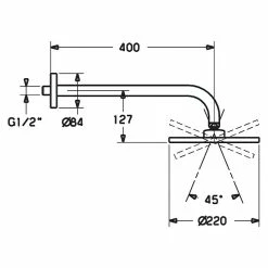 BAUHAUS Hansa Jet Kopfbrausen-Set Durchmesser: 22 Cm, 12 L/min Bei 3 Bar, Chrom -Bauhaus Geschäft 12 789