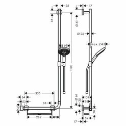 BAUHAUS Hansgrohe Brausegarnitur Raindance Select S 120 Art Strahl: Rain, RainAir, Whirl, Chrom, Halterung Links -Bauhaus Geschäft 12 802