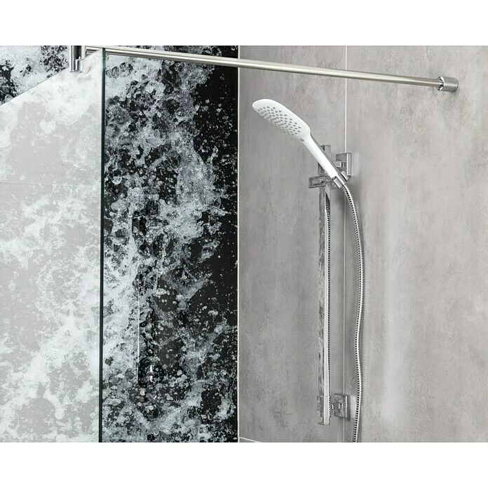 BAUHAUS Mixomat Brausegarnitur Gulfoss Art Strahl: Sanfter Duschregen, Chrom/Weiß 4 BAUHAUS Mixomat Brausegarnitur Gulfoss Art Strahl: Sanfter Duschregen, Chrom/Weiß – Bild 2