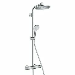 BAUHAUS Hansgrohe Crometta Duschsystem S Showerpipe 240 Mit Thermostatarmatur, Lochabstand: 103,4 Cm, Anzahl Strahlarten: 2 Stk., Chrom
