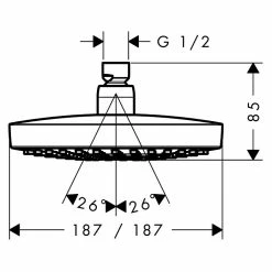 BAUHAUS Hansgrohe Kopfbrause Croma Select E 180 18,7 X 18,7 Cm, Anzahl Funktionen: 2, Chrom -Bauhaus Geschäft 12 893