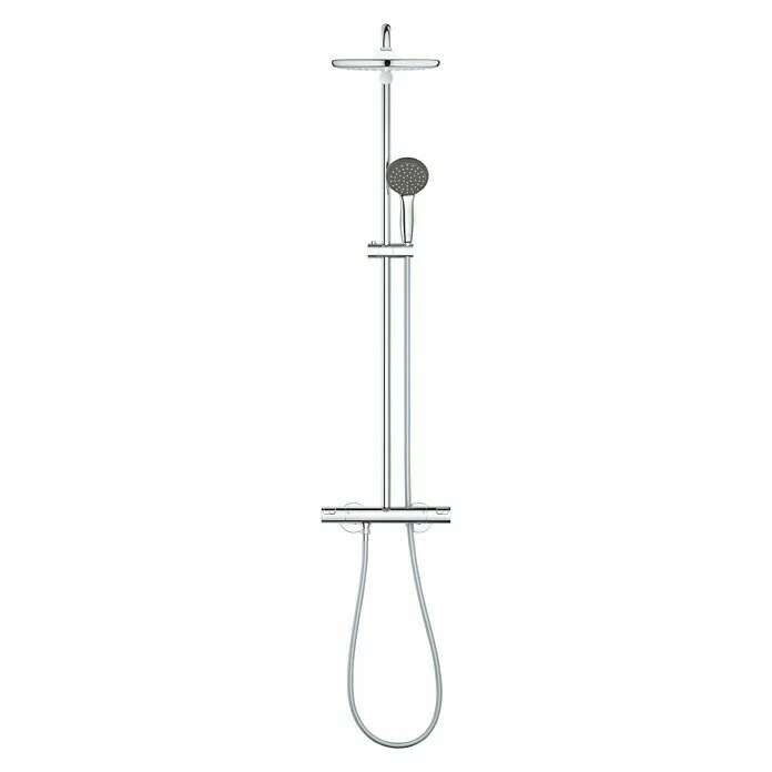 BAUHAUS Grohe Duschsystem 250 Mit Thermostatarmatur, Lochabstand: 101,6 Cm, Anzahl Strahlarten: 2 Stk., Chrom 4 BAUHAUS Grohe Duschsystem 250 Mit Thermostatarmatur, Lochabstand: 101,6 Cm, Anzahl Strahlarten: 2 Stk., Chrom – Bild 2