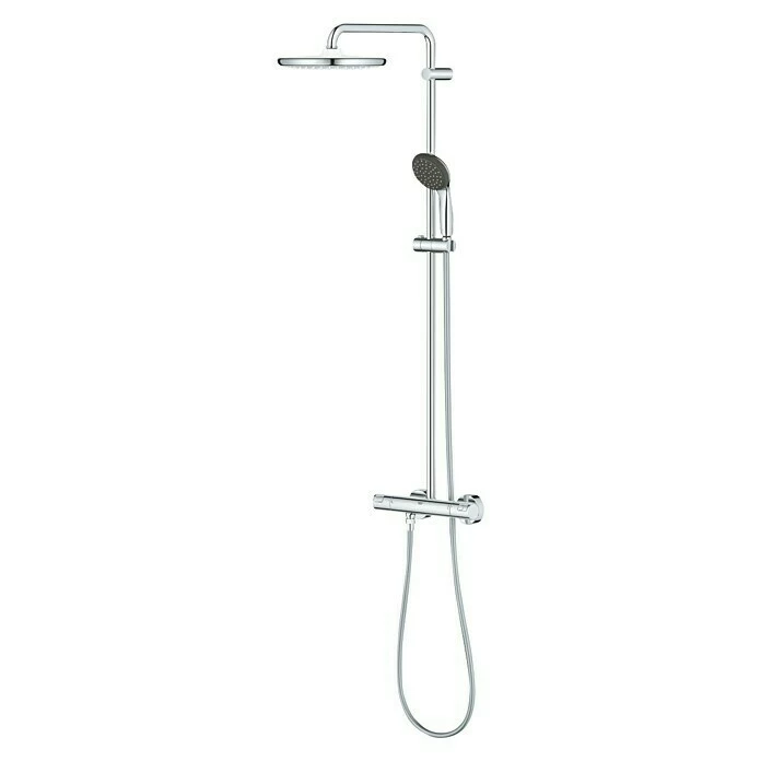 BAUHAUS Grohe Duschsystem 250 Mit Thermostatarmatur, Lochabstand: 101,6 Cm, Anzahl Strahlarten: 2 Stk., Chrom 5 BAUHAUS Grohe Duschsystem 250 Mit Thermostatarmatur, Lochabstand: 101,6 Cm, Anzahl Strahlarten: 2 Stk., Chrom – Bild 3