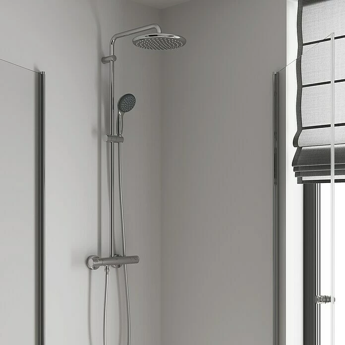 BAUHAUS Grohe Duschsystem 250 Mit Thermostatarmatur, Lochabstand: 101,6 Cm, Anzahl Strahlarten: 2 Stk., Chrom 7 BAUHAUS Grohe Duschsystem 250 Mit Thermostatarmatur, Lochabstand: 101,6 Cm, Anzahl Strahlarten: 2 Stk., Chrom – Bild 5